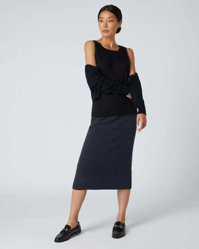 NPeal Tops and Tshirts Women Ella Superfine Cashmere Shell Top Black