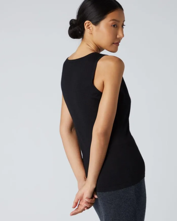 NPeal Tops and Tshirts Women Ella Superfine Cashmere Shell Top Black