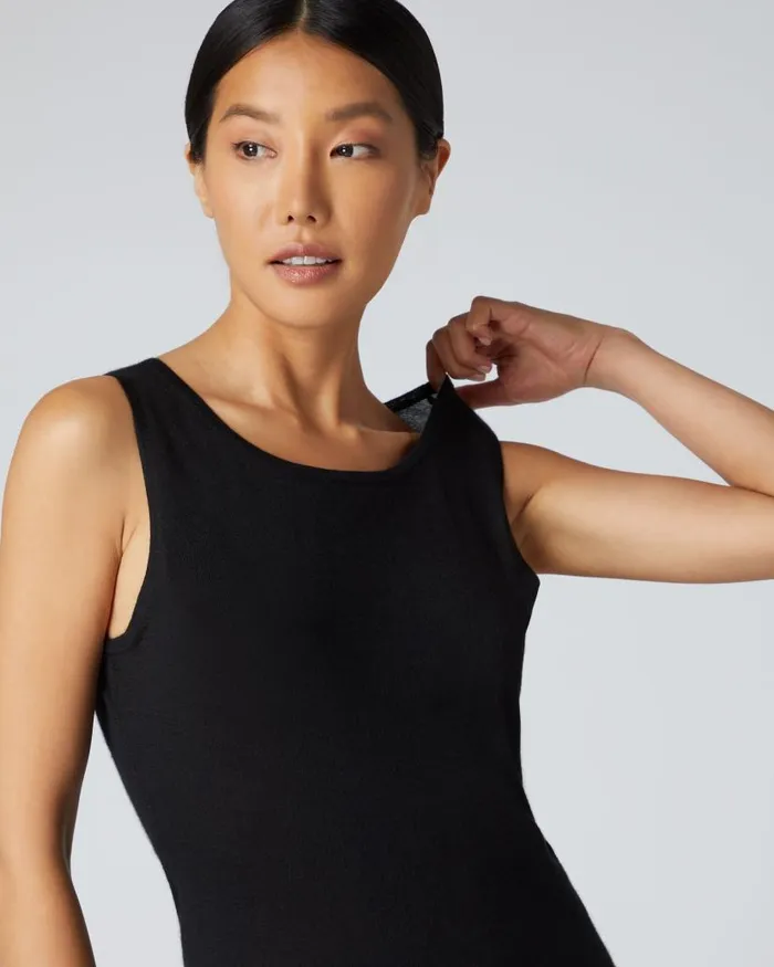 NPeal Tops and Tshirts Women Ella Superfine Cashmere Shell Top Black