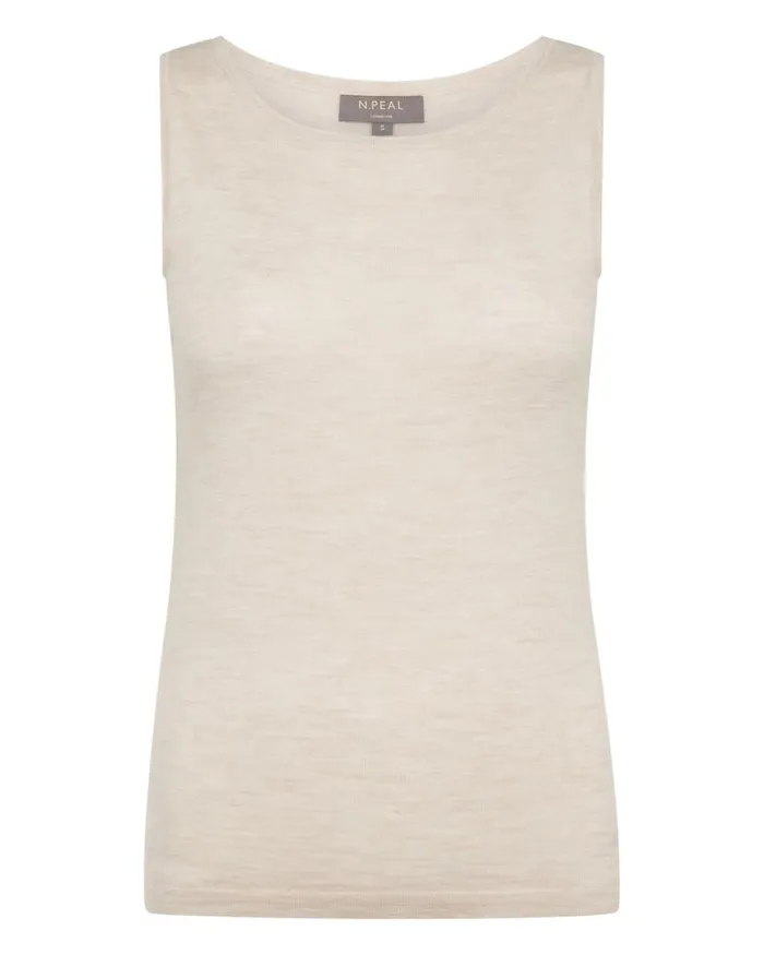 NPeal Tops and Tshirts Women Ella Superfine Cashmere Shell Top Sandstone Brown