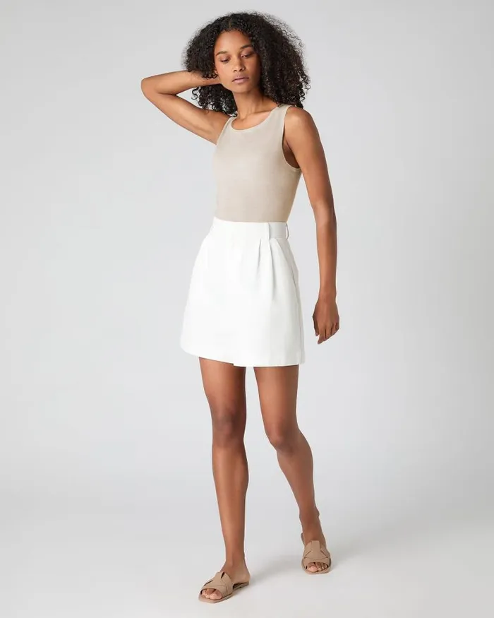 NPeal Tops and Tshirts Women Ella Superfine Cashmere Shell Top Sandstone Brown