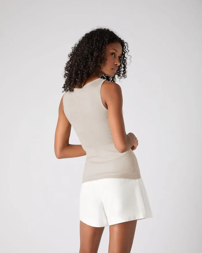 NPeal Tops and Tshirts Women Ella Superfine Cashmere Shell Top Sandstone Brown