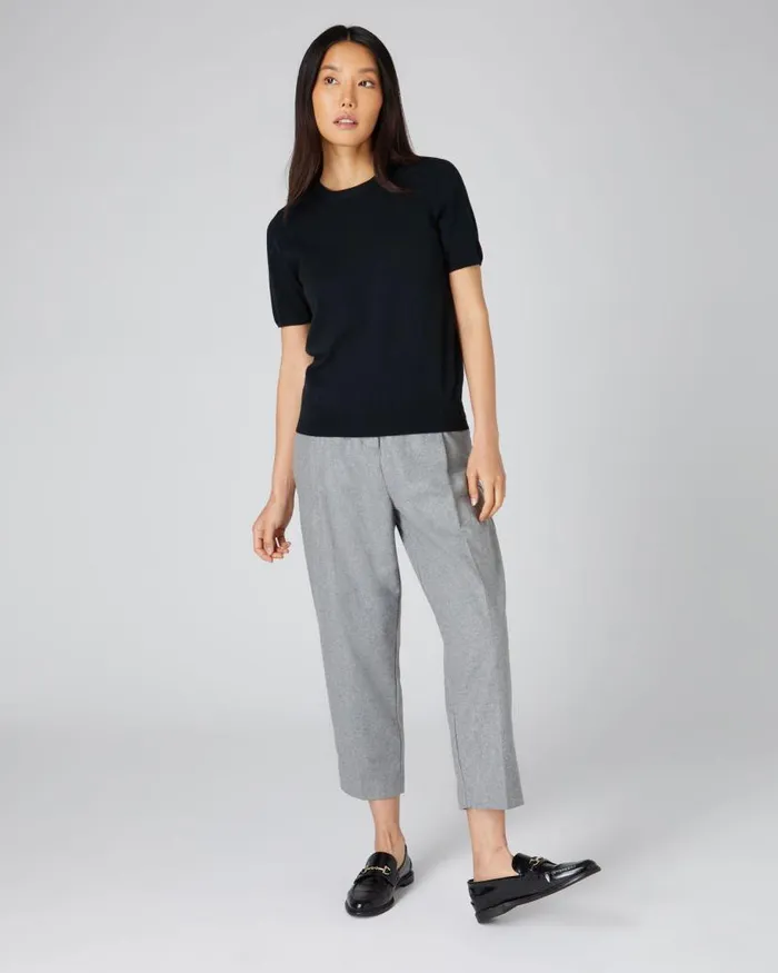 NPeal Tops and Tshirts Women Milly Classic Cashmere TShirt Black