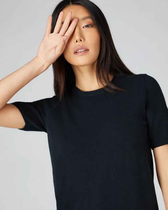 NPeal Tops and Tshirts Women Milly Classic Cashmere TShirt Black