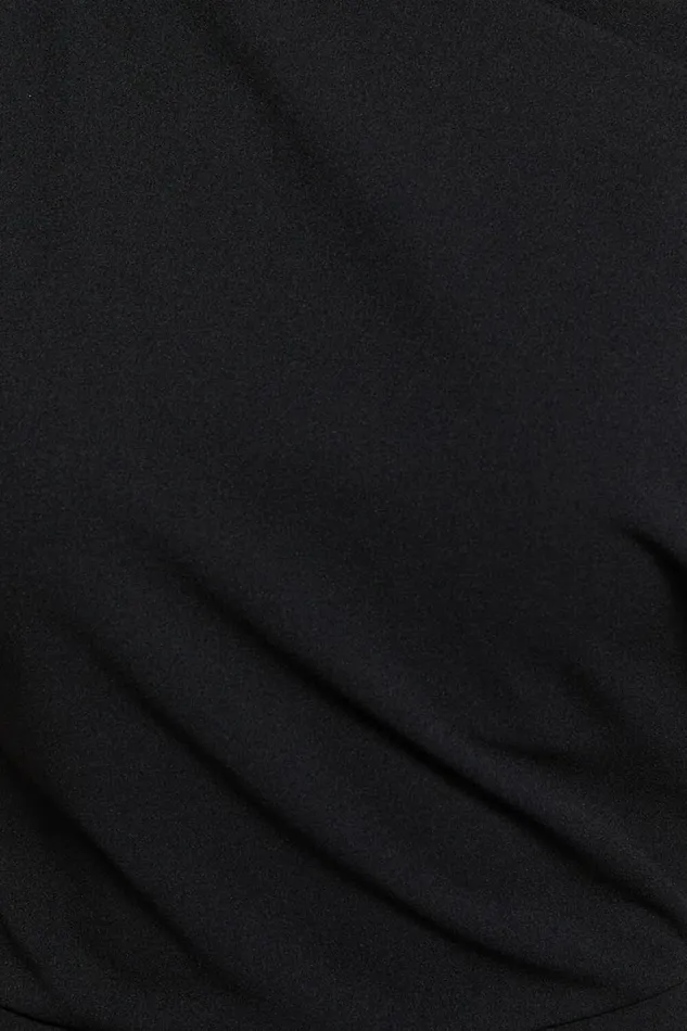 Nalfie Midi Dress 8211 Tipped Shoulder Jersey Drape Dress In Black Women Showpo Curve Clothes