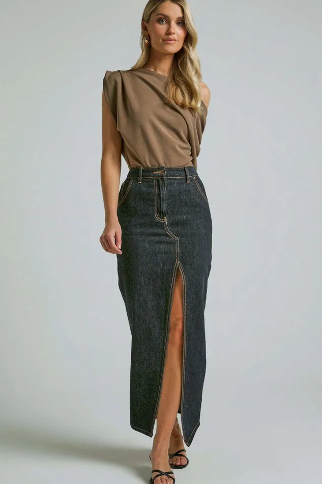 Nalfie Top 8211 Asymmetrical Top In Mocha Women Showpo Tops