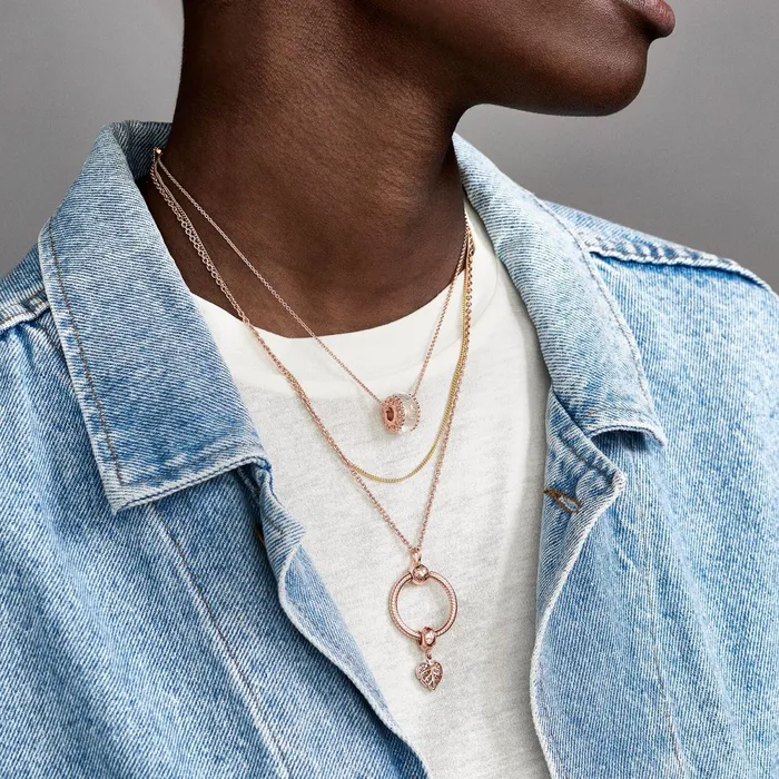 Necklace Pendants Women Pandora Online Moments Small O Pendant Rose Gold Plated