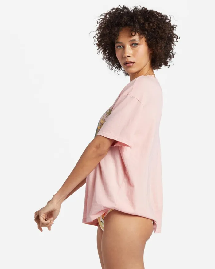 Never Lost TShirt Light Sorbet Women Billabong Graphic Tees and Tanks