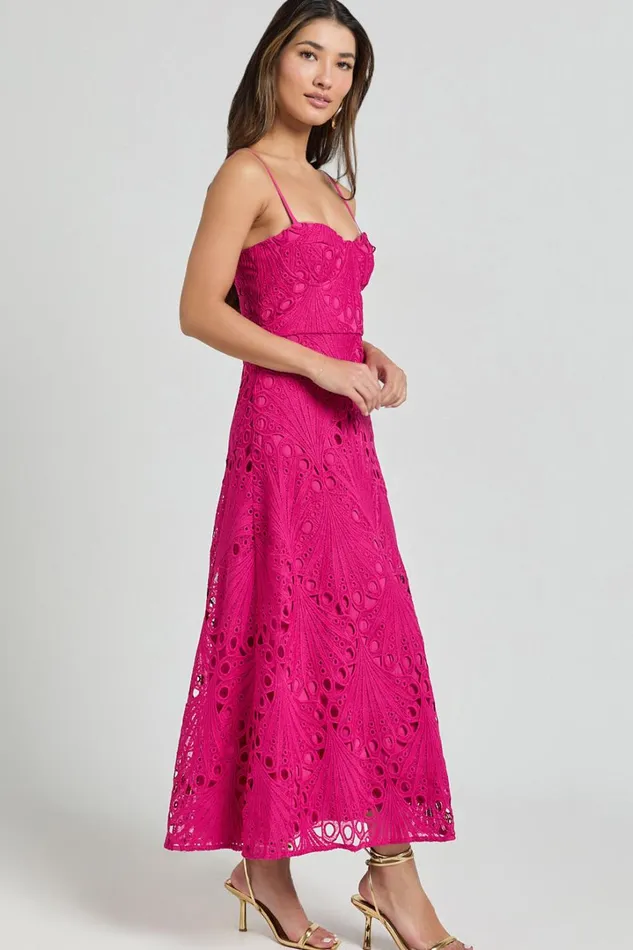 Nikka Midi Dress 8211 Sweetheart Bustier Lace Dress In Pink Women Showpo Dresses