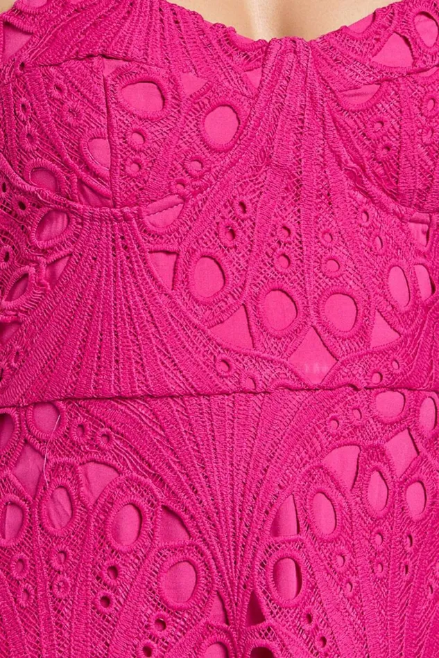 Nikka Midi Dress 8211 Sweetheart Bustier Lace Dress In Pink Women Showpo Dresses