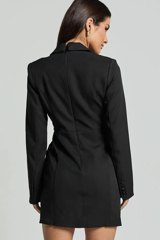 Noni Mini Dress 8211 Blazer Wrap Dress In Black Women Showpo Curve Clothes