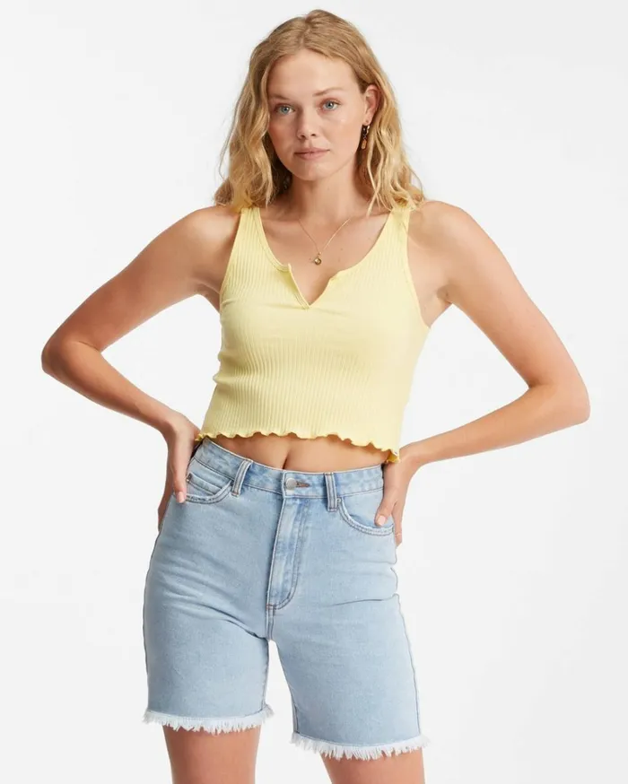 Notch Tank Ribbed Tank Top Pina Colada Women Billabong Tops