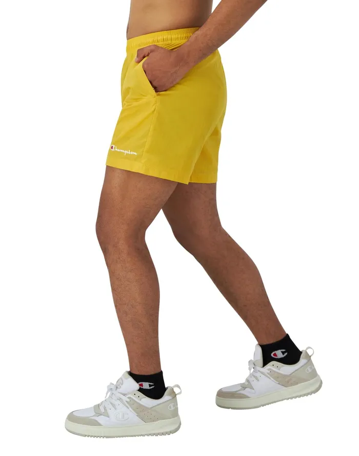 Nylon WarmUp Shorts With Mesh Liner Script Logo 6034 Royal Gold Men Champion Shorts