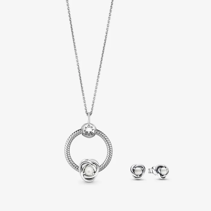 O Pendants Women Pandora June Birthstone Eternity Circle O Pendant And Earrings Set