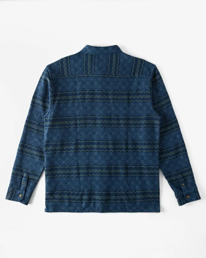Offshore Jacquard Flannel Long Sleeve Shirt Dark Blue Men Billabong Flannels
