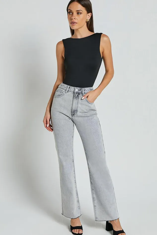 Ollie Bodysuit 8211 Boat Neck Low Back Bodysuit In Black Women Showpo Tops