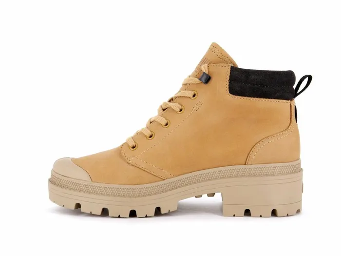 Palladium Pallabase Lo Cuff Amber Gold Women Heel Boots