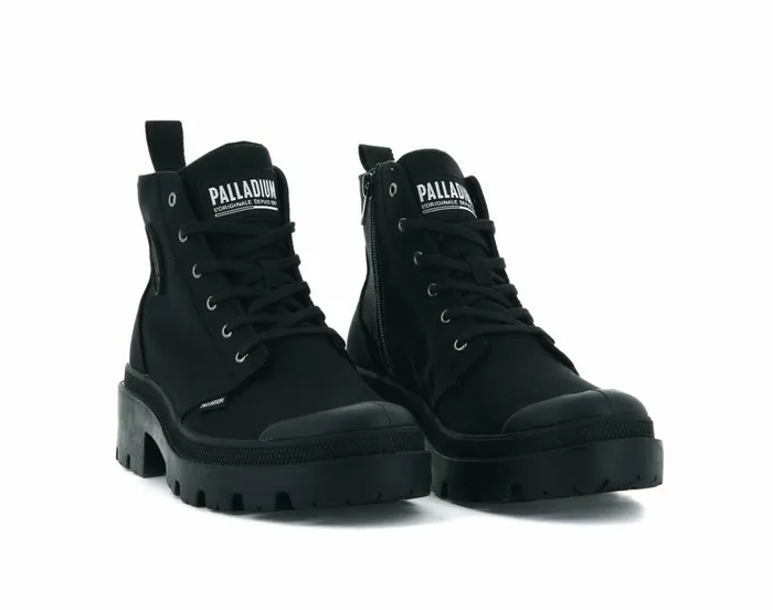 Palladium Pallabase Twill Blackblack Women Heel Boots