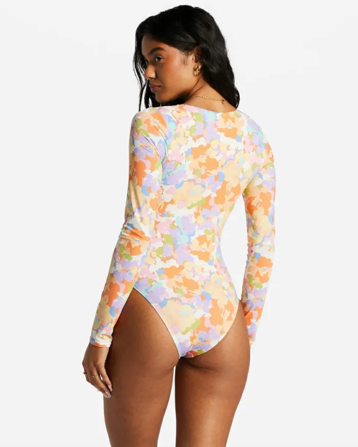 Paradise Cove Long Sleeve OnePiece Swimsuit Multi Women Billabong Rashguards and Bodysuits