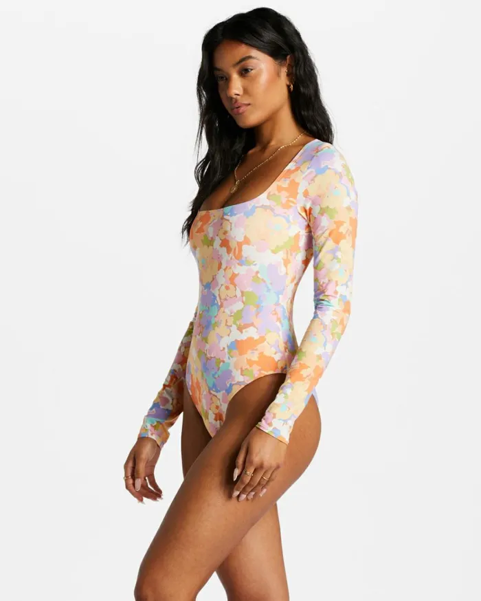 Paradise Cove Long Sleeve OnePiece Swimsuit Multi Women Billabong Rashguards and Bodysuits