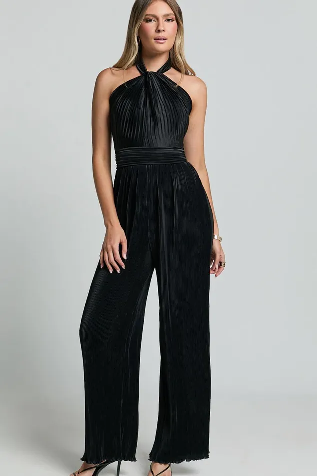 Paris Jumpsuit 8211 Plisse Halter Neck Wide Leg Jumpsuit In Black Women Showpo Jumpsuits Paris Jumpsuit 8211 Plisse Halter Neck Wide Leg Jumpsuit In Black Women Showpo Jumpsuits
