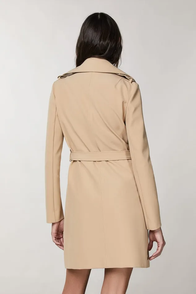Patrizia Pepe Beige 2 Button Jacket Triking Beige Apparel Trench Coats