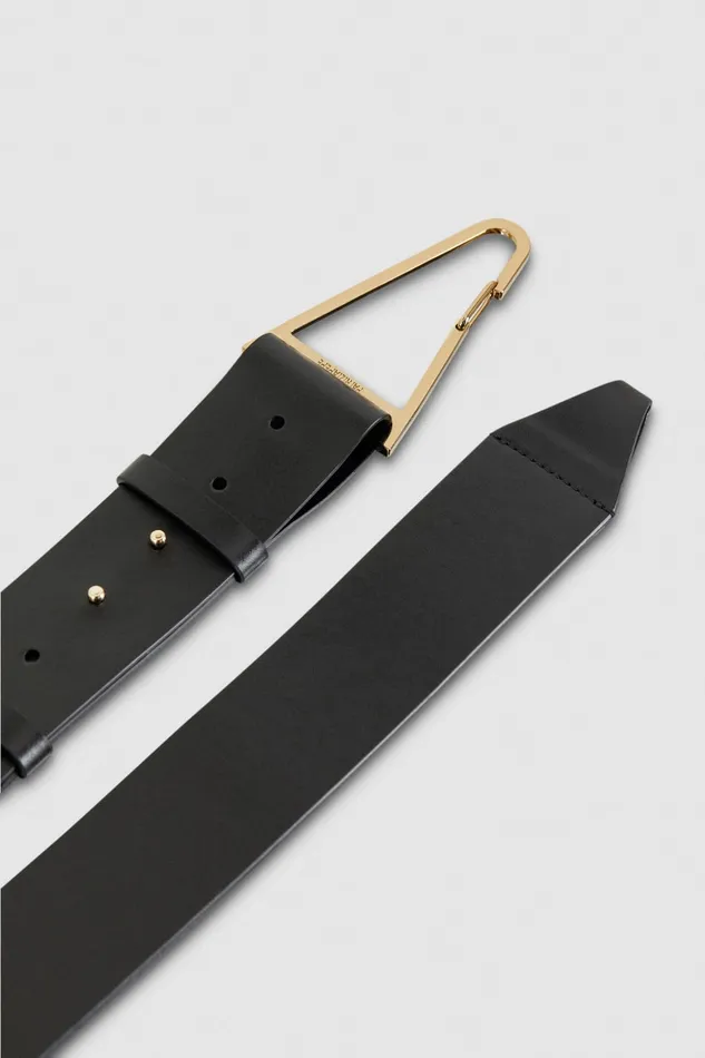 Patrizia Pepe Black Highwaisted Leather Belt Nero Accessories
