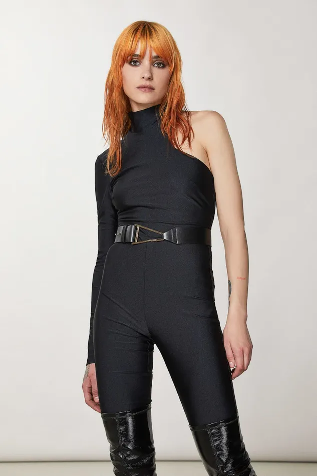 Patrizia Pepe Black Highwaisted Leather Belt Nero Accessories