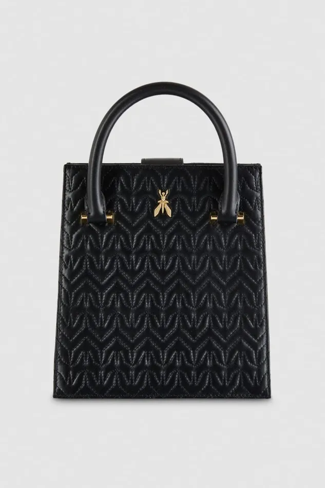 Patrizia Pepe Black Leather Handbag Nero Bags Handbags