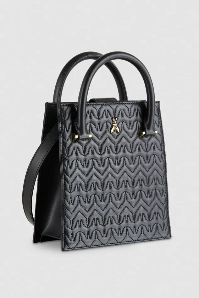 Patrizia Pepe Black Leather Handbag Nero Bags Handbags