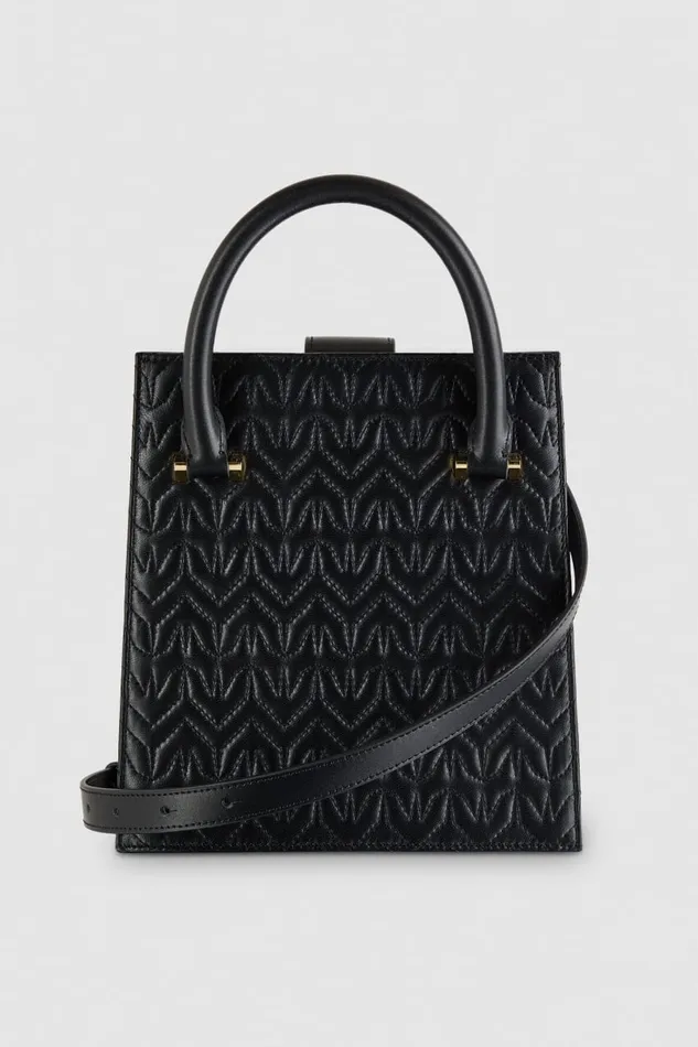Patrizia Pepe Black Leather Handbag Nero Bags Handbags