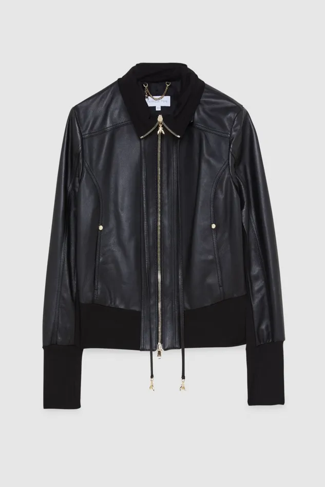 Patrizia Pepe Black Nappa Lambskin Jacket Nero Apparel Leather Jackets