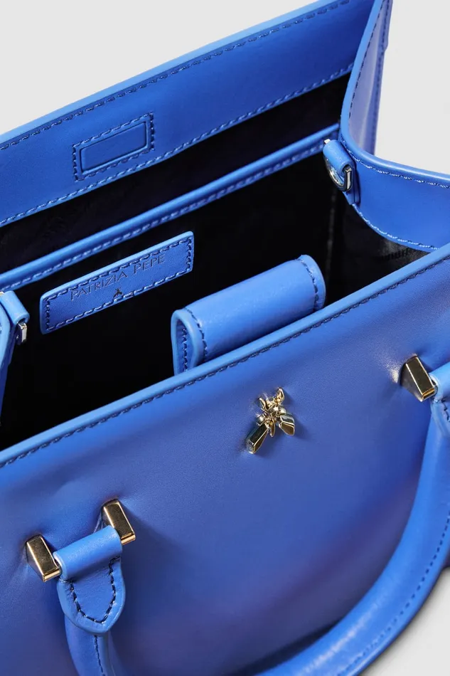 Patrizia Pepe Blue Handbag With Shoulder Strap Blue Ray Bags Handbags