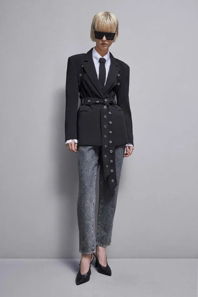 Patrizia Pepe Boyfriendcut Crepe Blazer Black Nero Apparel Blazers