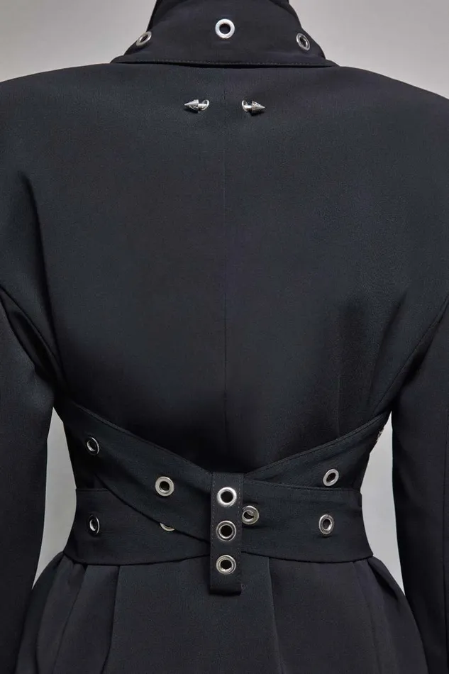 Patrizia Pepe Boyfriendcut Crepe Blazer Black Nero Apparel Blazers