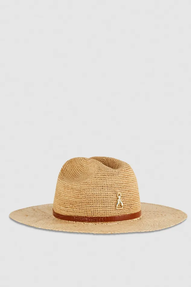 Patrizia Pepe Cowboy Hat With Leather Strap White Natural Accessories