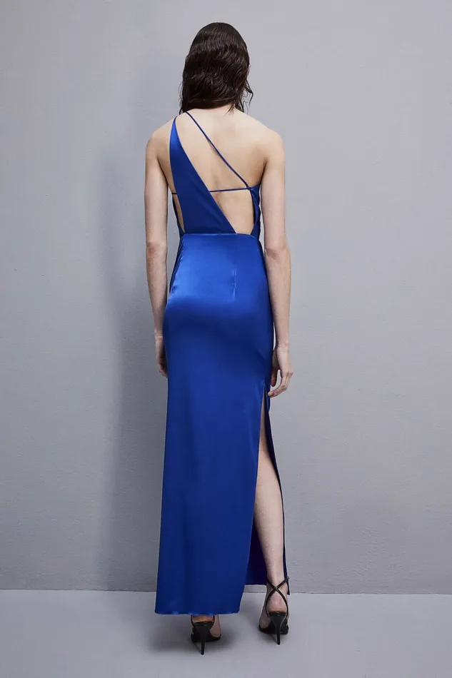 Patrizia Pepe Cutout Dress In Certified Viscose Light Blue Blue Wave Apparel Long