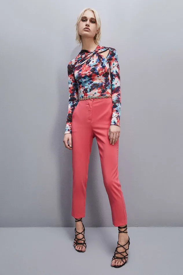 Patrizia Pepe Essential Cigarette Pants Pink Hybrid Rose Apparel Cigarette