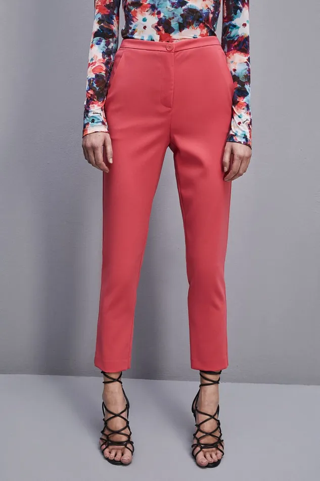 Patrizia Pepe Essential Cigarette Pants Pink Hybrid Rose Apparel Cigarette
