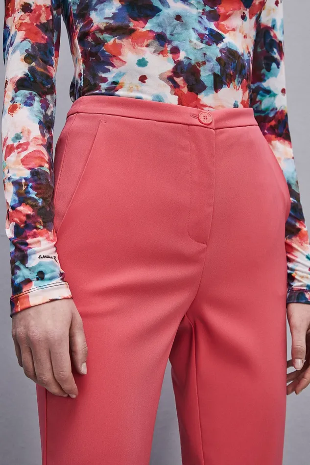 Patrizia Pepe Essential Cigarette Pants Pink Hybrid Rose Apparel Cigarette