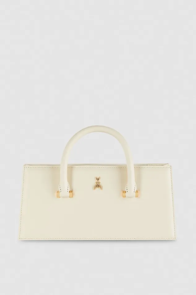 Patrizia Pepe Fly Bamby Leather Beige Off White Bags Handbags