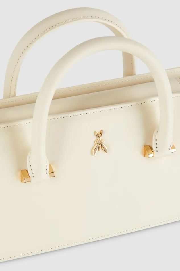 Patrizia Pepe Fly Bamby Leather Beige Off White Bags Handbags