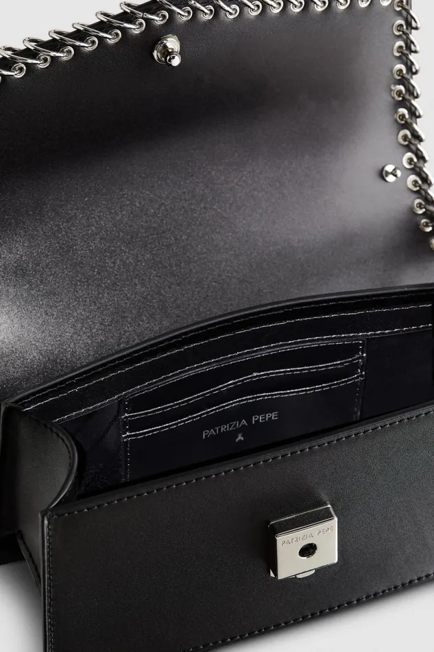 Patrizia Pepe Fly Bamby Piercing Shoulder Bag Black Nero Bags Handbags
