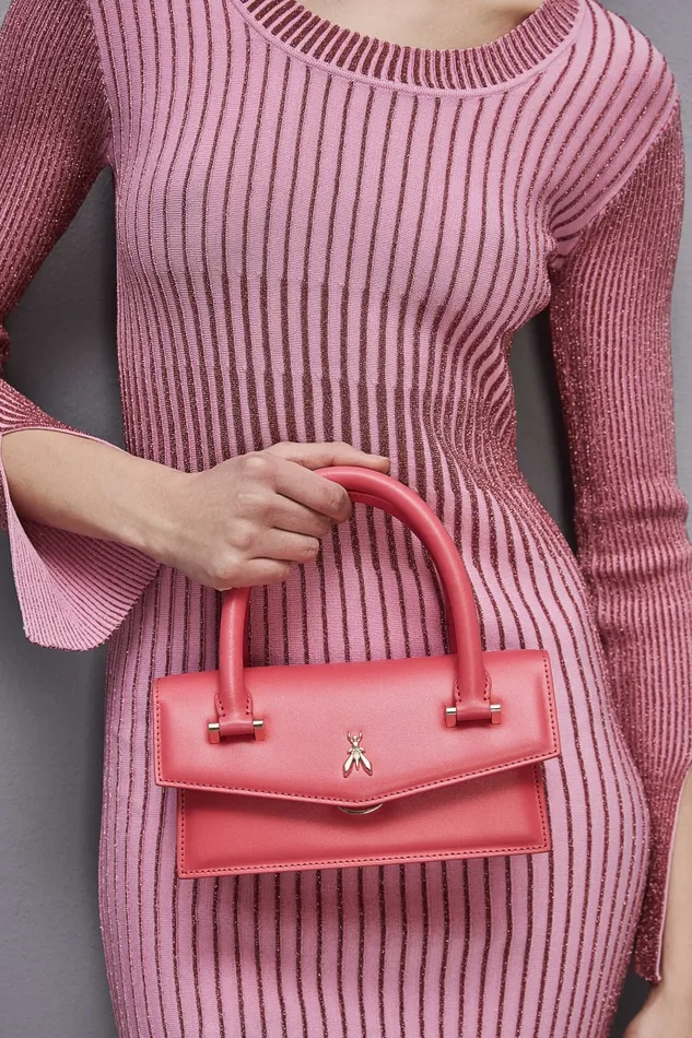 Patrizia Pepe Fly Bamby Shoulder Bag With Handles Pink Hybrid Rose Bags Handbags