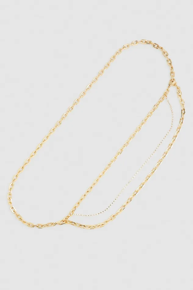 Patrizia Pepe Gold Brass Chain Belt Gold Crystal Accessories