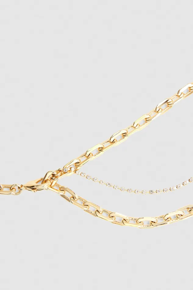 Patrizia Pepe Gold Brass Chain Belt Gold Crystal Accessories