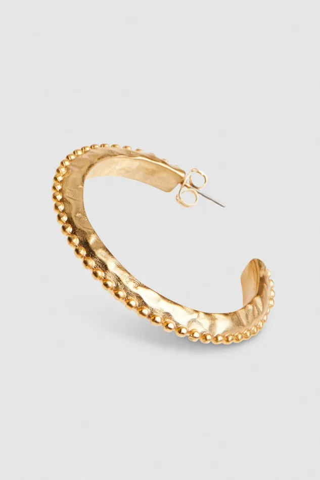 Patrizia Pepe Hoop Earrings Gold Antique Gold Accessories