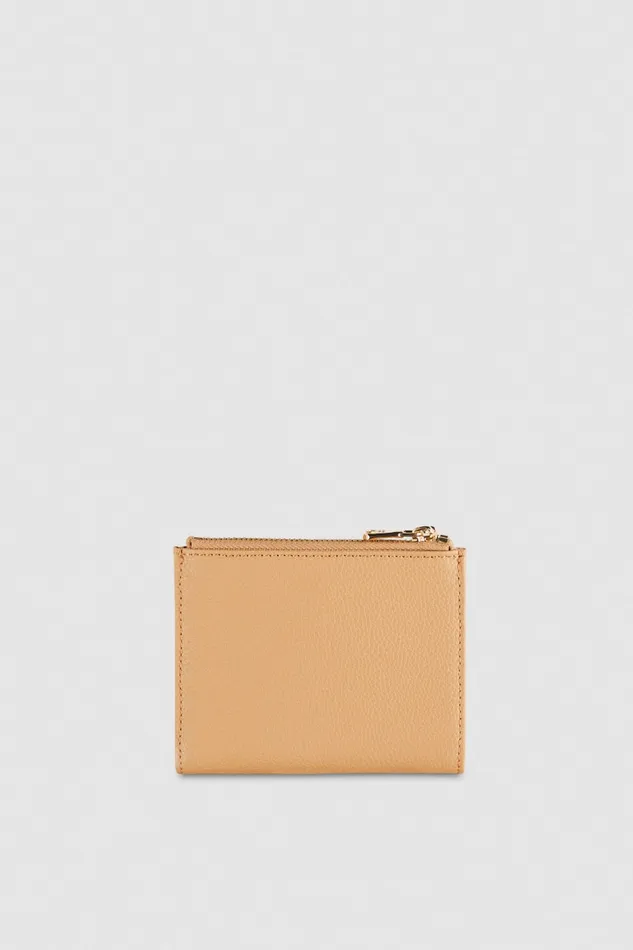 Patrizia Pepe Leather Wallet With Zipper Beige Pompei Beige Accessories