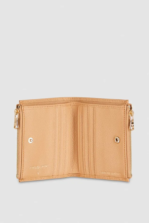 Patrizia Pepe Leather Wallet With Zipper Beige Pompei Beige Accessories