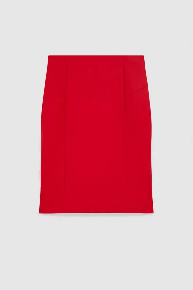 Patrizia Pepe Midi Pencil Skirt Red Red Heart Apparel Midi